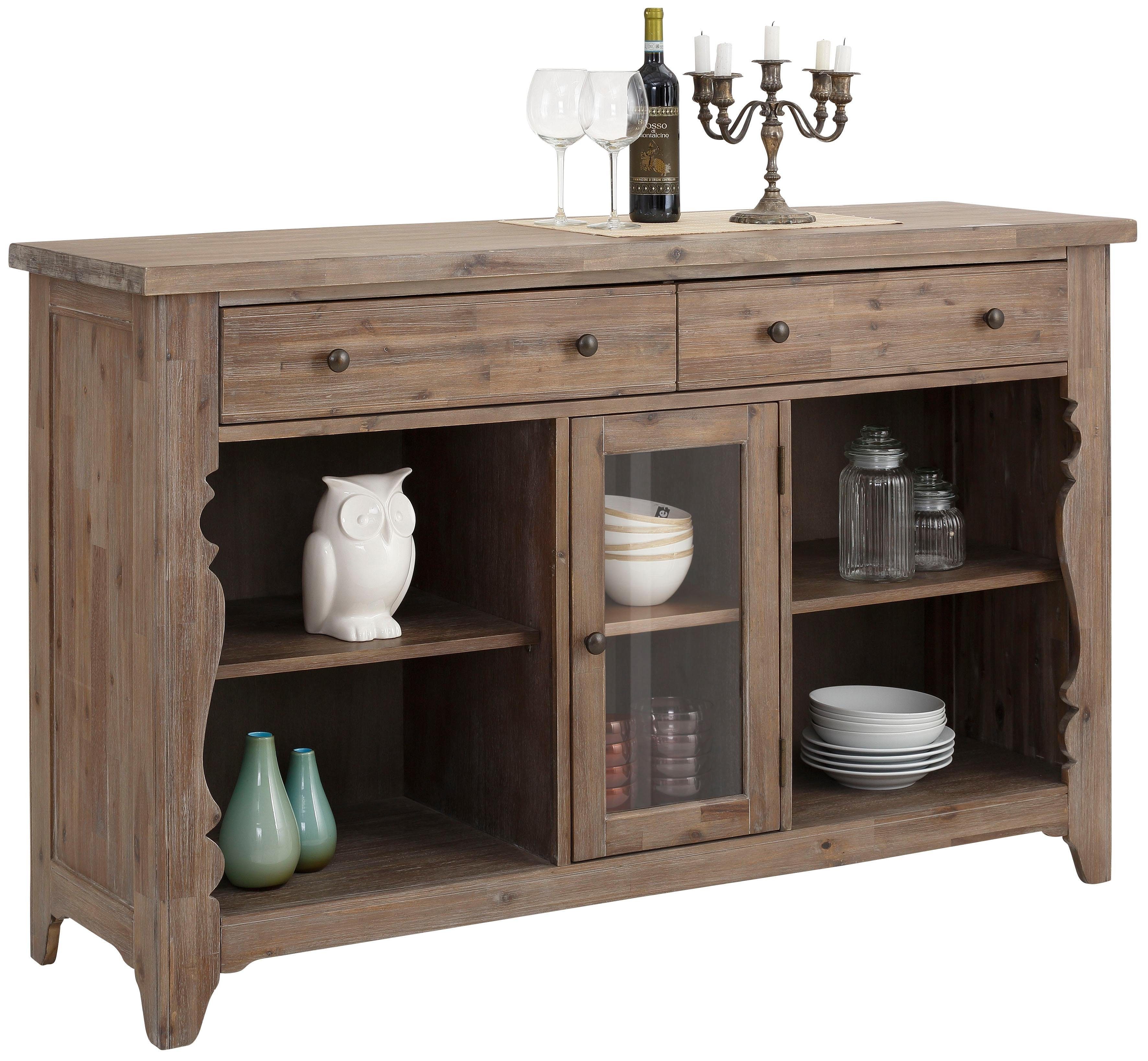 Home affaire Sideboard Magnolia, im rustikalem Flair, aus massivem Akazienholz