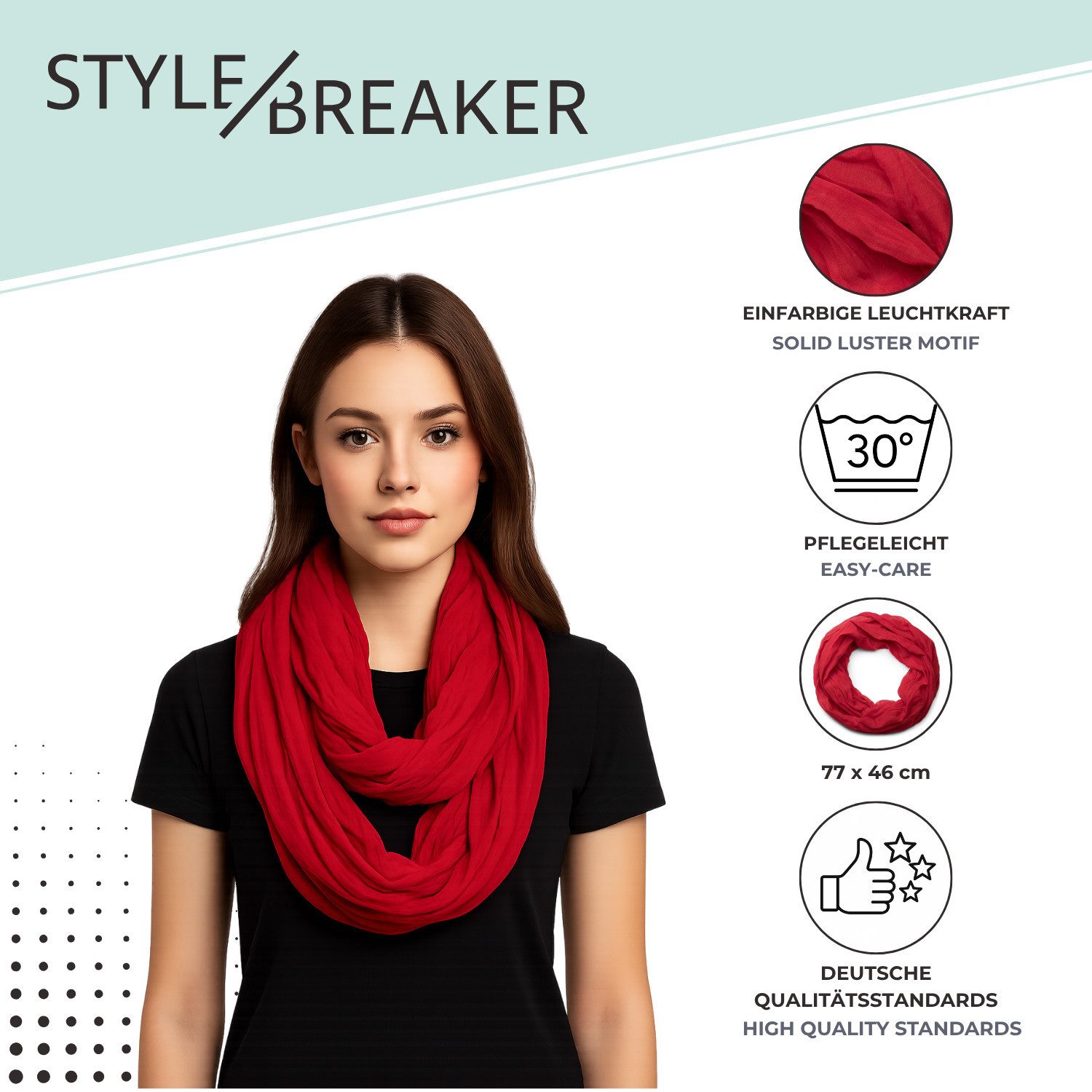 styleBREAKER Loop Seidiger unifarbener Loop, (1-St) günstig online kaufen