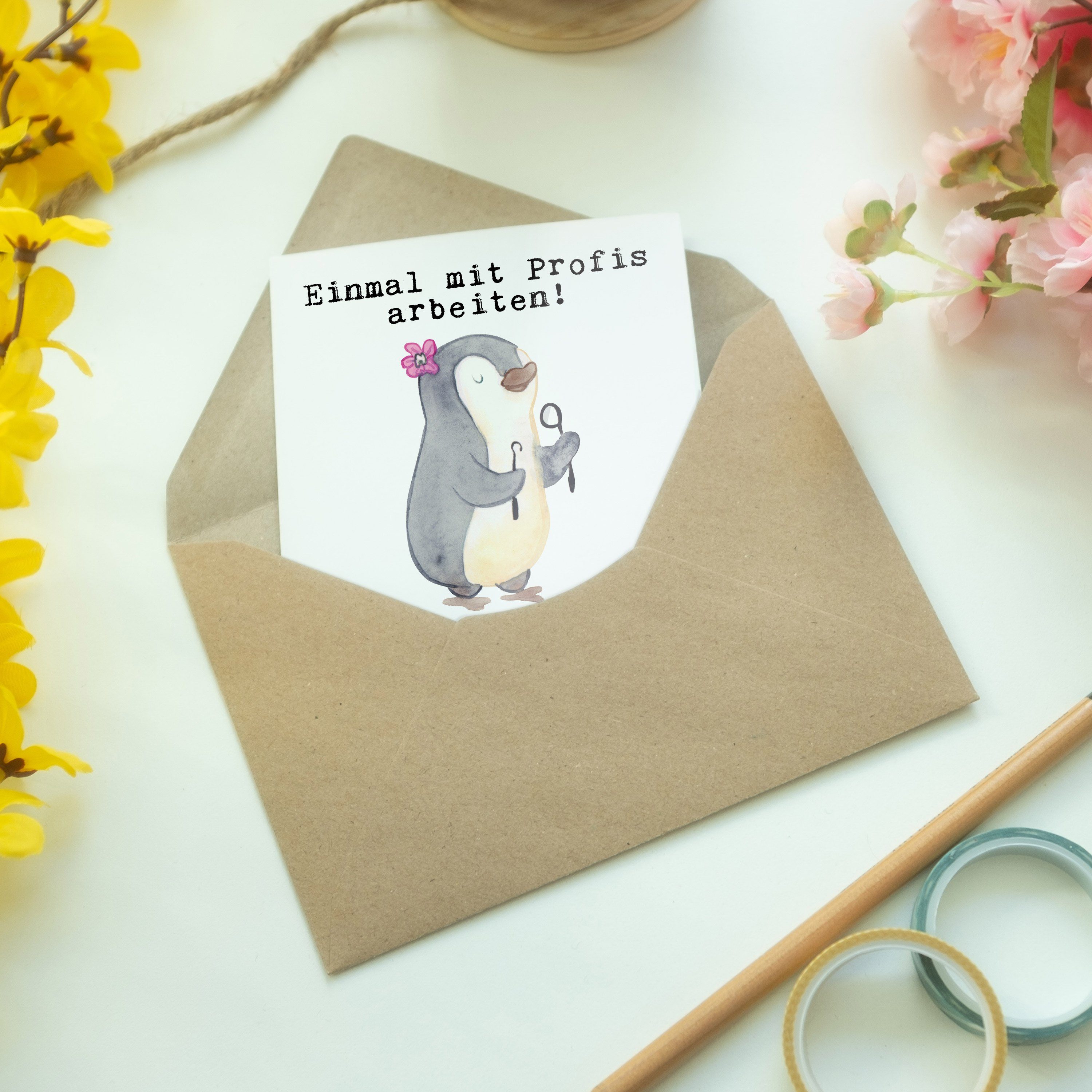 Geschenk, - Weiß Zahntechnikerin Mr. Mrs. & Leidenschaft Grußkarte - aus Glückwunschkarte Panda