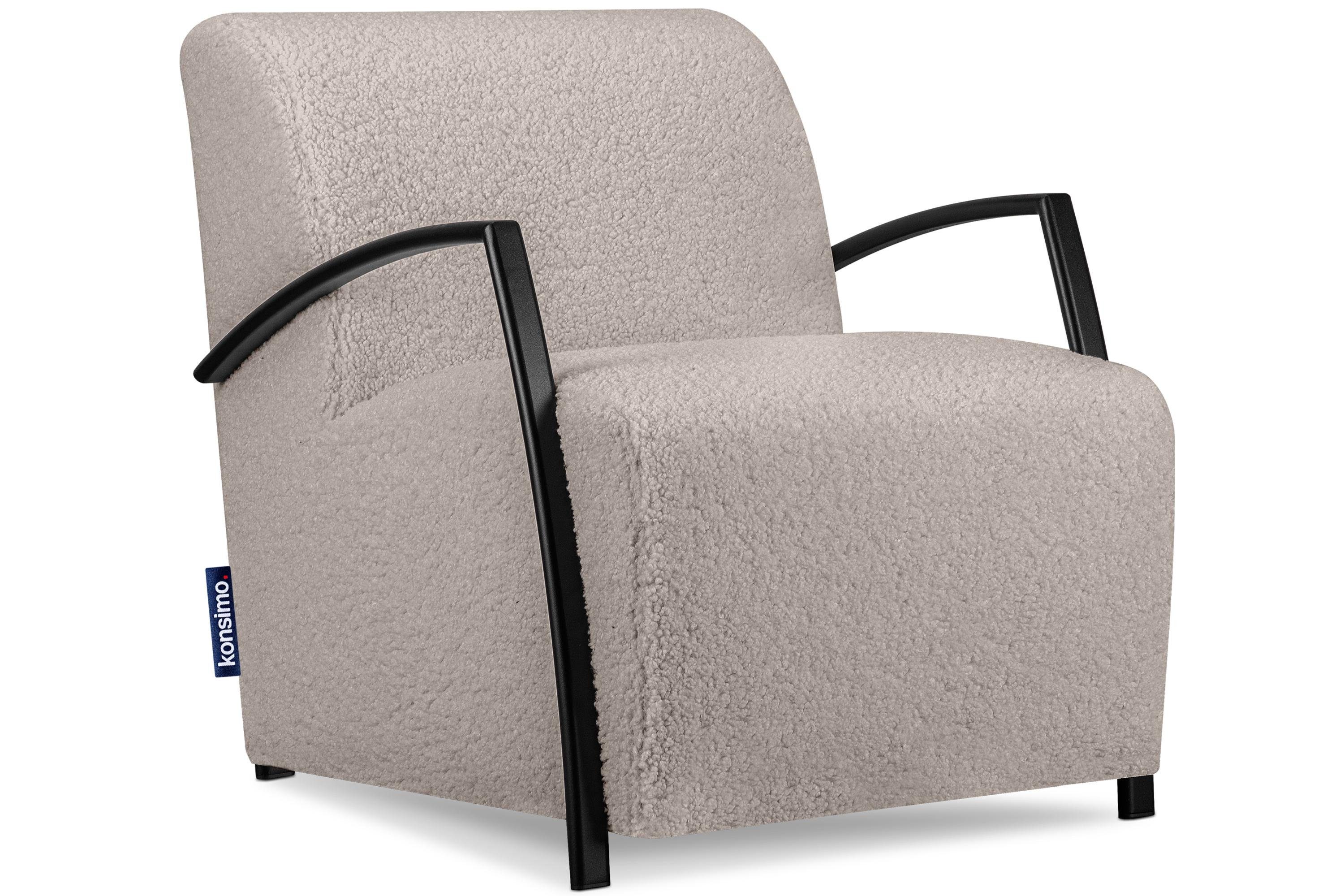 Konsimo Cocktailsessel CARO Sessel, mit gewellter Feder im Sitz, ergonomische Form für bequemes Sitzen hellbraun | hellbraun