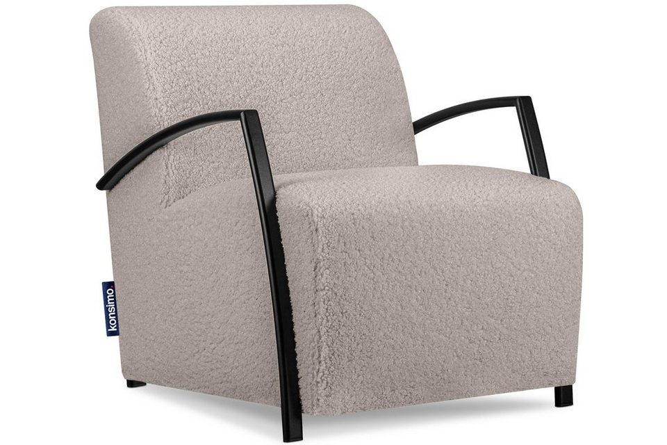 Konsimo Cocktailsessel CARO Sessel, mit gewellter Feder im Sitz,  ergonomische Form für bequemes Sitzen