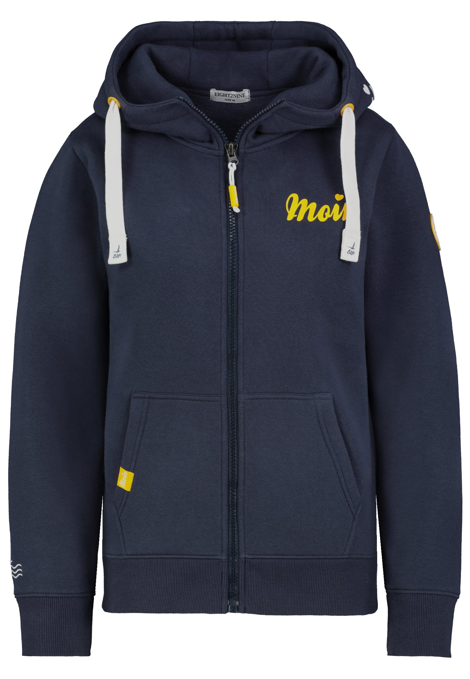 Eight2Nine Kapuzensweatjacke Sweatjacke mit Küstenprint