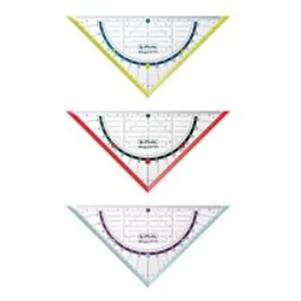Herlitz Geodreieck Herlitz 11367950 Dreieck Kunststoff Blau, Rot, Transparent, Gelb