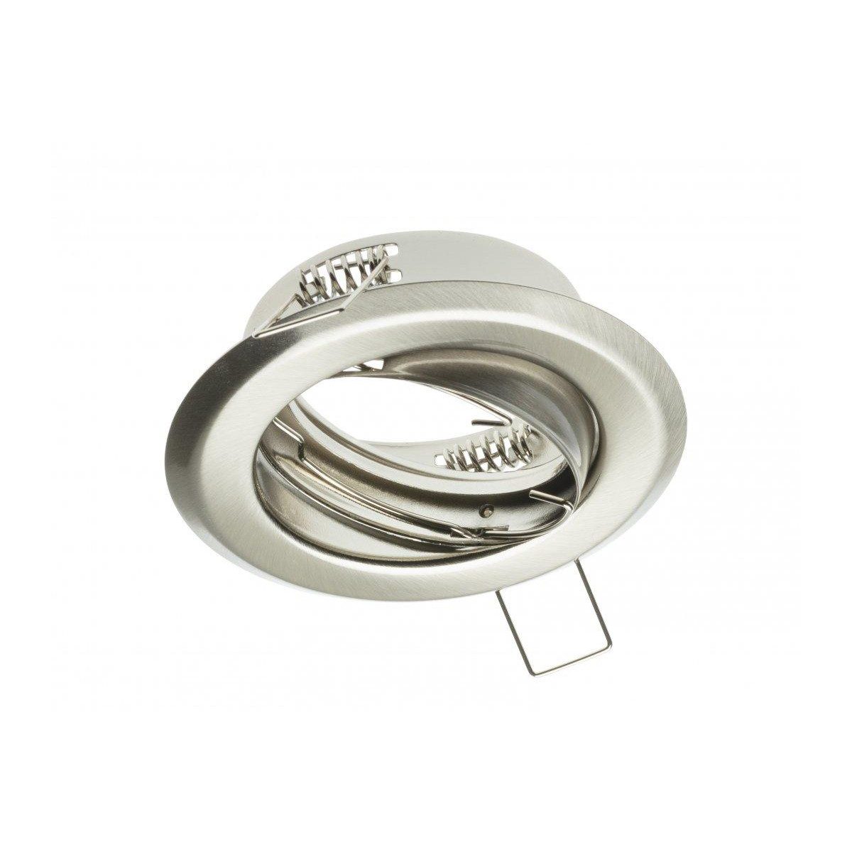 GTV LED Einbaustrahler LED Einbaurahmen Schwenkbar Einbau-ring Rahmen für LED Spot Ø82mm, Farbe Satin. Rahmen für GU10 MR16 Lampen Maße Ø82mm Lochmaß Ø68 mm