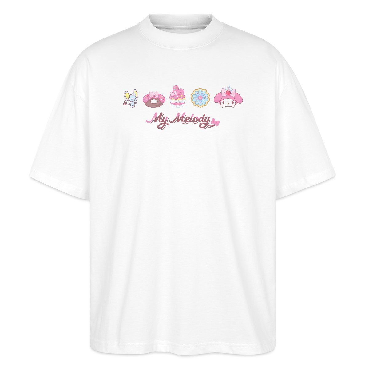 T-Shirt My Melody Mit Flat Und Gebäckstücken Oversize Unisex T-Shirt