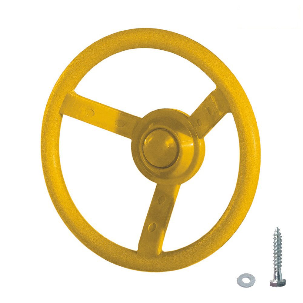 Wickey Spielturm-Spielzeugset Lenkrad – Für kleine Kapitäne & Rennfahrer für Rollenspiele, (Inkl. Schraube, Unterlegscheibe & Abdeckung, Drehbar montierbar für realistischen Spielspaß), Extrem witterungsbeständig - Farbecht & formstabil bei Sonne & Regen