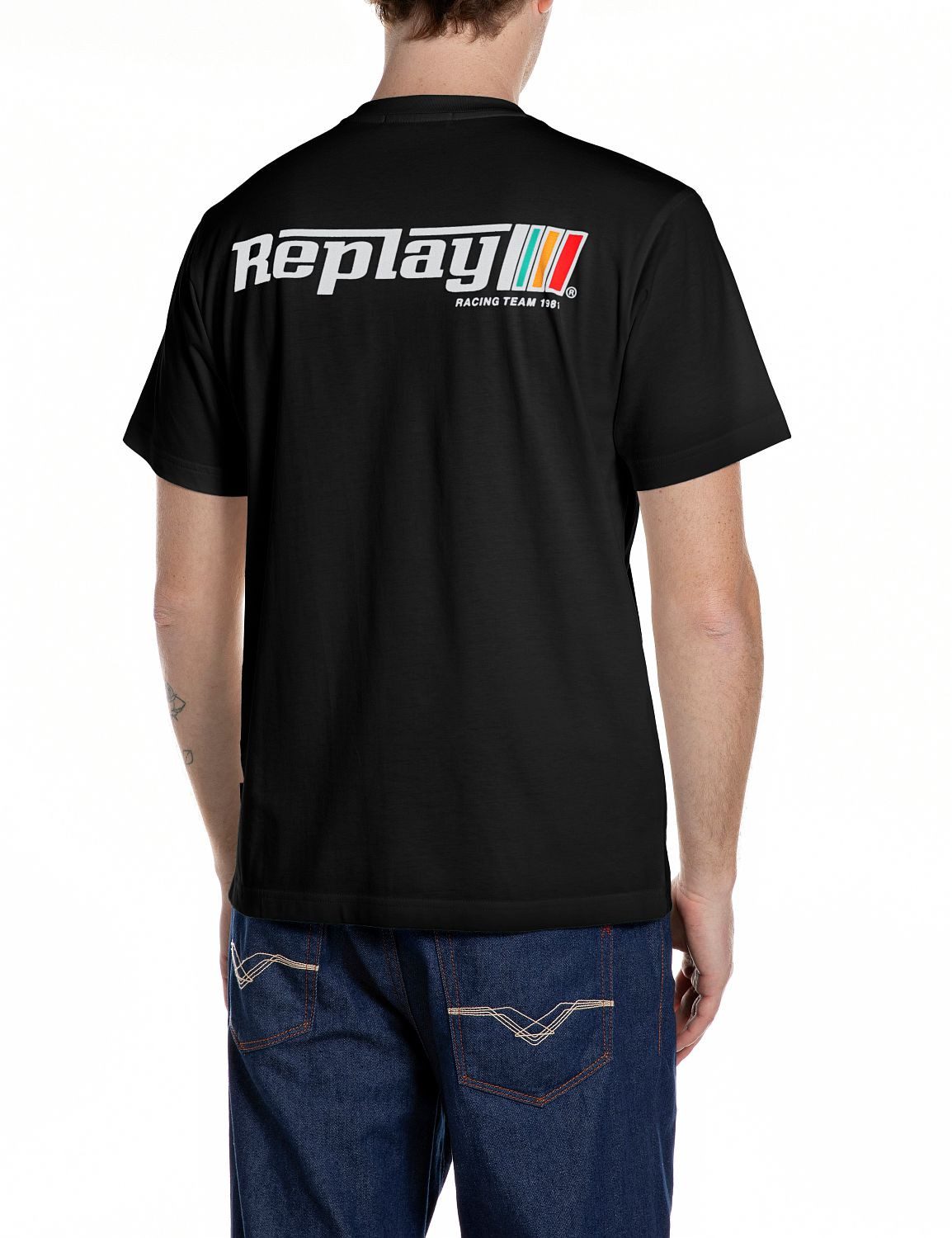 Replay T-Shirt mit Racing-Print