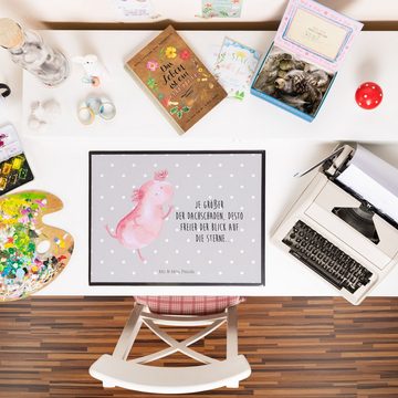 Mr. & Mrs. Panda Schreibtischunterlage Axolotl Tanzen, Büroartikel, Schreibtischauflage, Schreibtisch, (1 tlg)