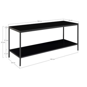 House Nordic TV-Bank Vita, in Schwarz, Melamin - 100x45x36cm (BxHxT)