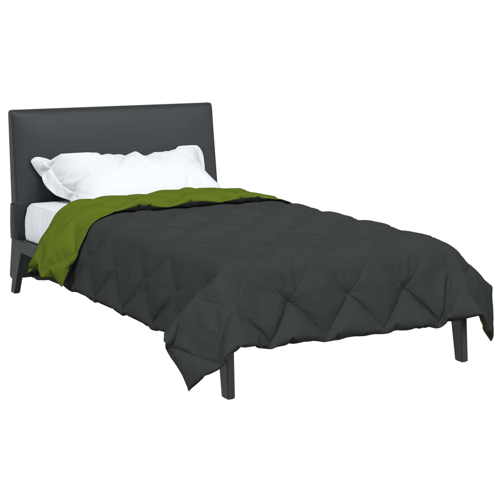 vidaXL Baumwollbettdecke Ganzjahresbettdecke Grün und Anthrazit 135 x 220 c günstig online kaufen
