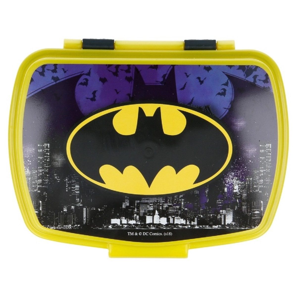 Batman Lunchbox Kinder Brotdose – Lunchbox Pausenbox Schulbrotbox, (Einteilig), Brotzeitdose
