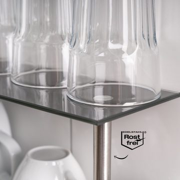bremermann Küchenregal Glas-Regal, Küchenregal, mit Glasplatten und Edelstahlfüßen, grau