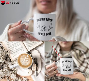 22Feels Tasse Sohn Geschenk Geburtstag 18 Jahre Kind Abi Master Bachelor Weihnachten, Keramik, Made In Germany, Spülmaschinenfest, Herzhenkel