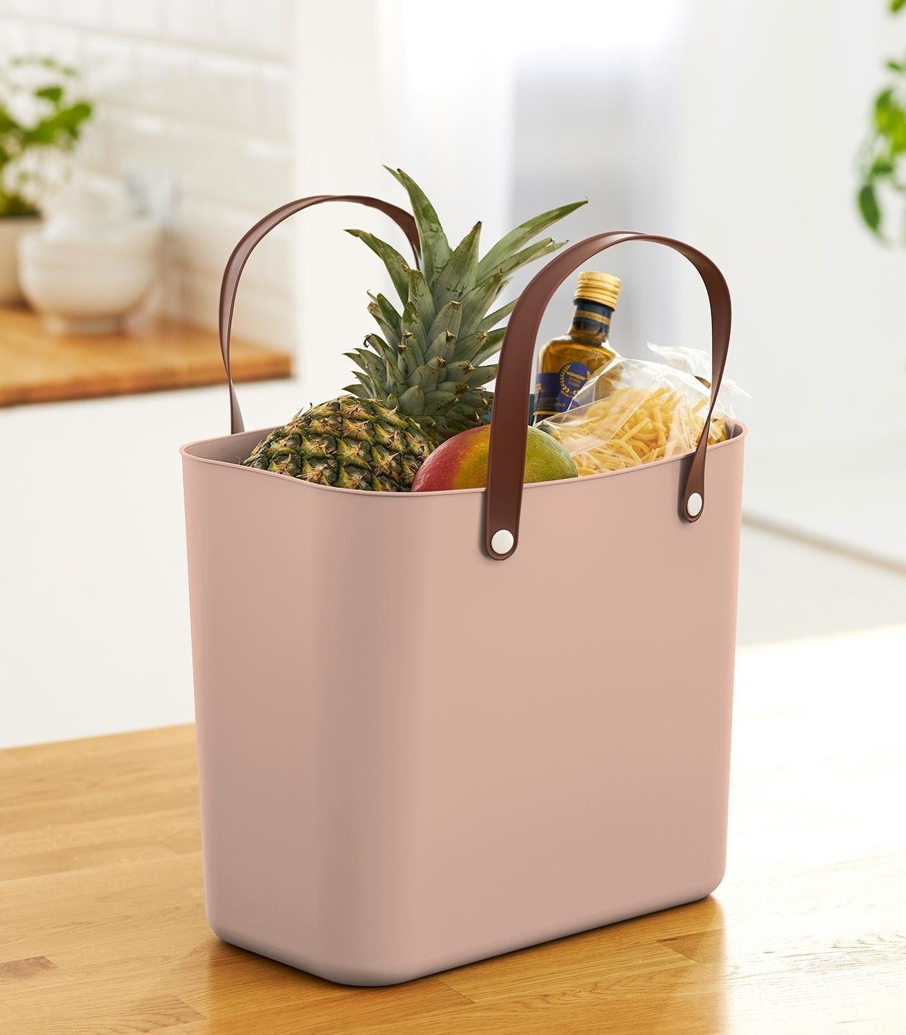 ROTHO Tragetasche Einkaufstasche ALBULA, 25 Liter, Rose, Kunststoff, ergonomische Tragegriffe, B 40 x H 34 x T 23,5 cm