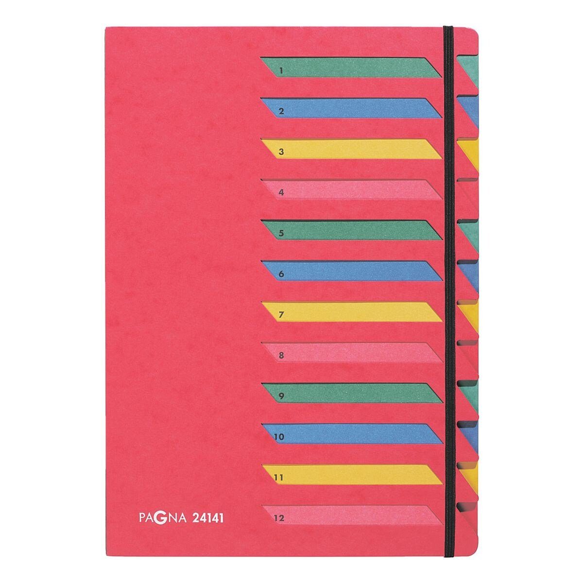 PAGNA Organisationsmappe Desk Organizer, 1-12, 12 Fächer, dehnbarer Rücken, farbige Taben
