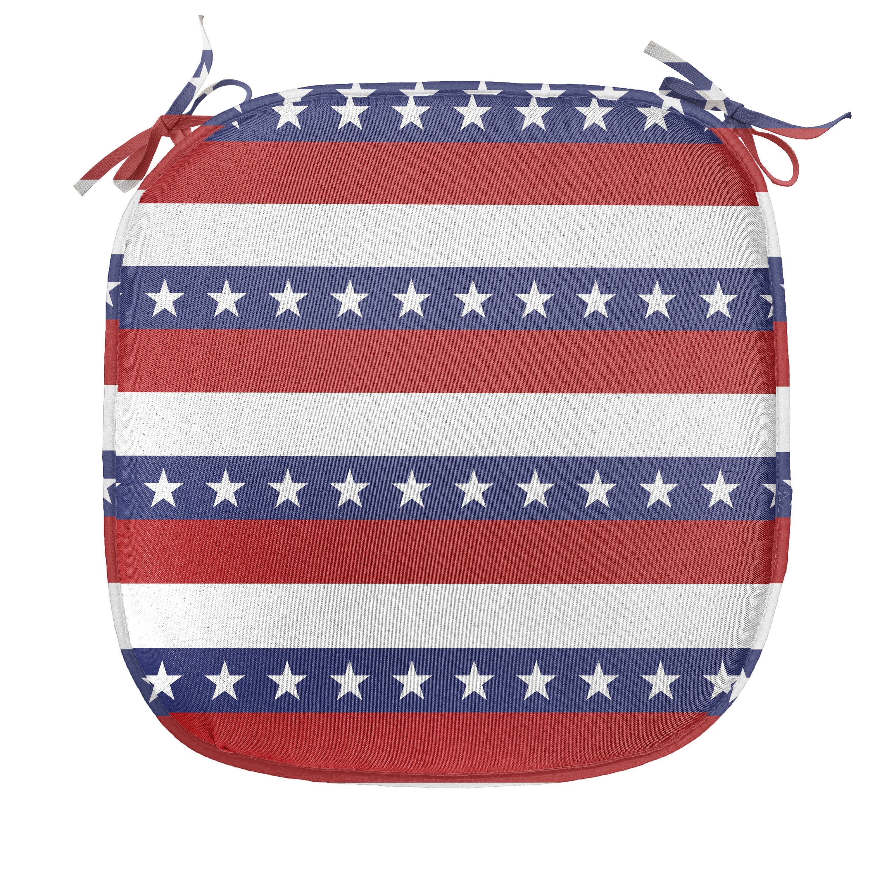 Abakuhaus Stuhlkissen Dekoratives wasserfestes Kissen mit Riemen für Küchensitze, 4. Juli Amerikanische Flagge Motiv
