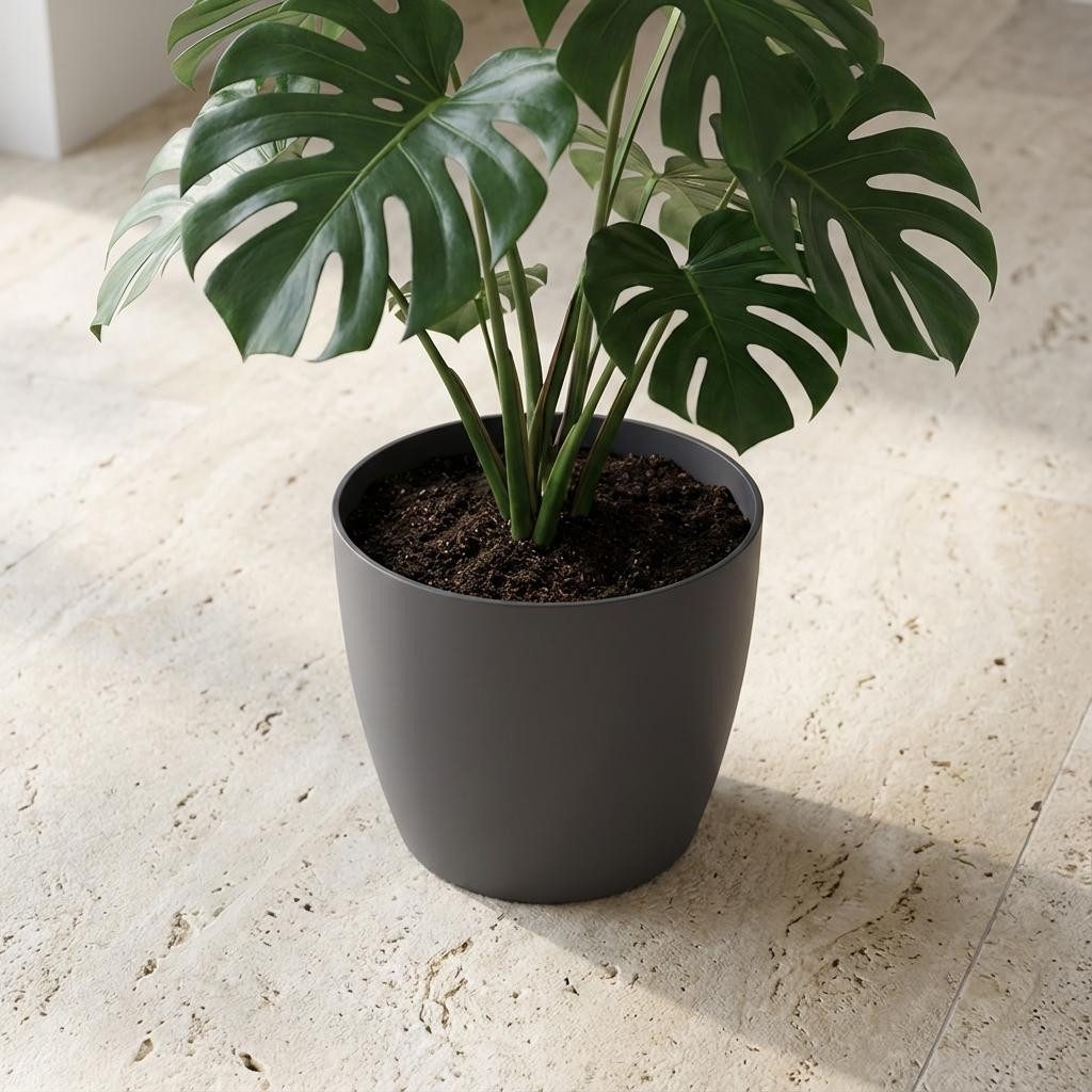 Florora Blumentopf ELHO Brussels rund 25cm Anthrazit - Blumentopf - D25 x H23