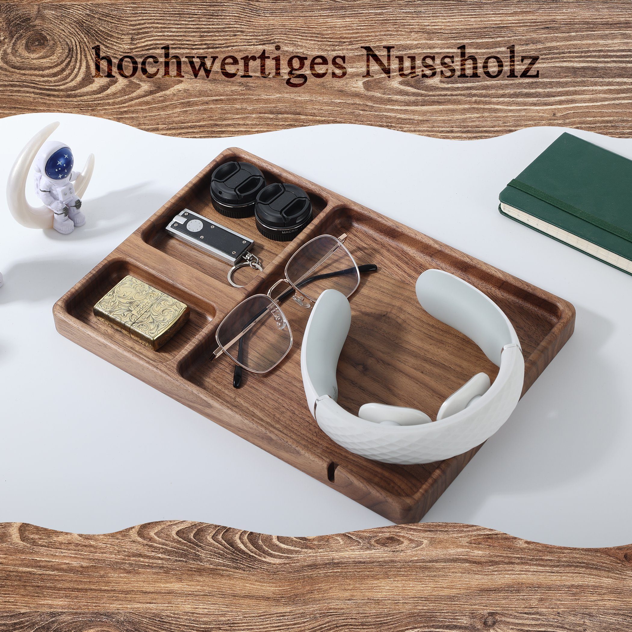 SeedWave Schmuckablage Holz Ablageschale, Nachttisch Organizer, Valet Table günstig online kaufen