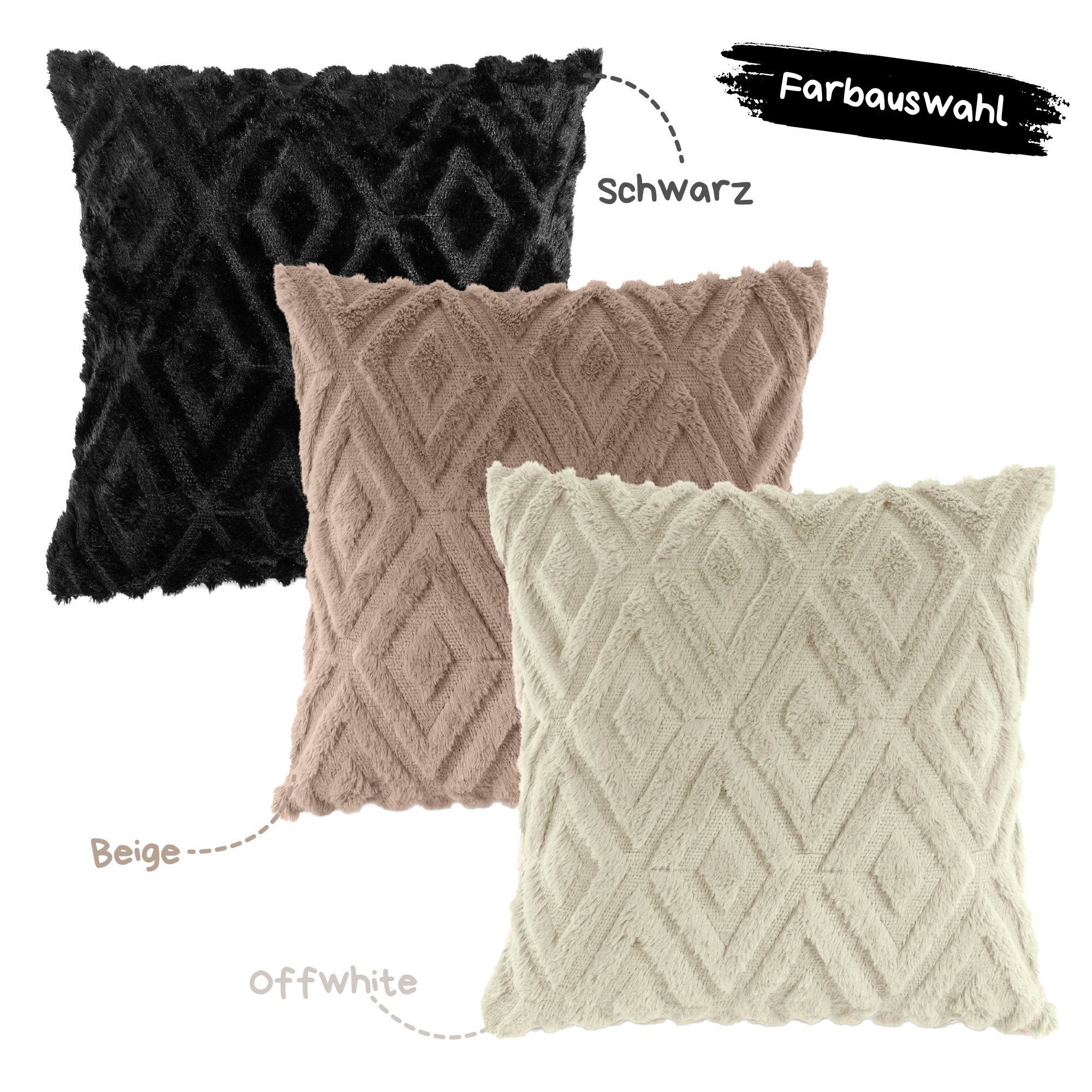 REALLaxx Dekokissen Boho, Vintage Optik 45x45 cm Sofakissen Kissenbezug mit Füllung