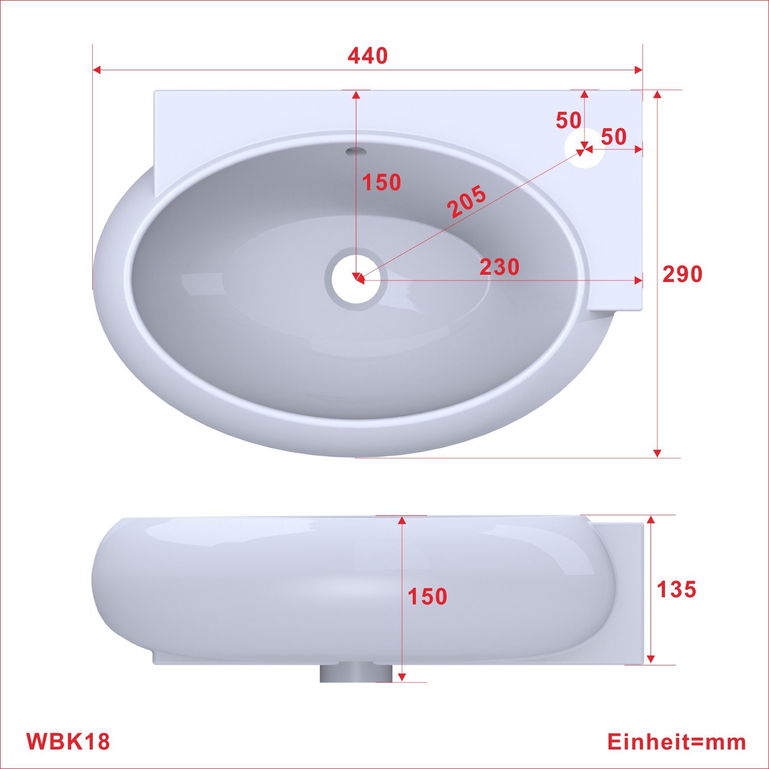 AQUABATOS Waschbecken Aufsatzwaschbecken mit/ohne Hahnloch rund günstig online kaufen