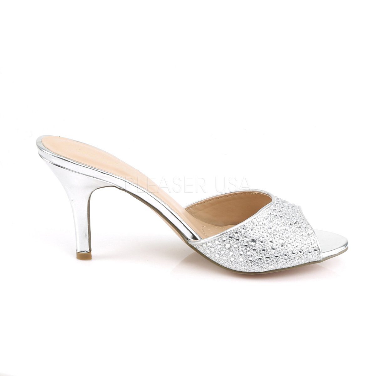 Pantolette High-Heel-Pumps - LUCY-01 Fabulicious Silber