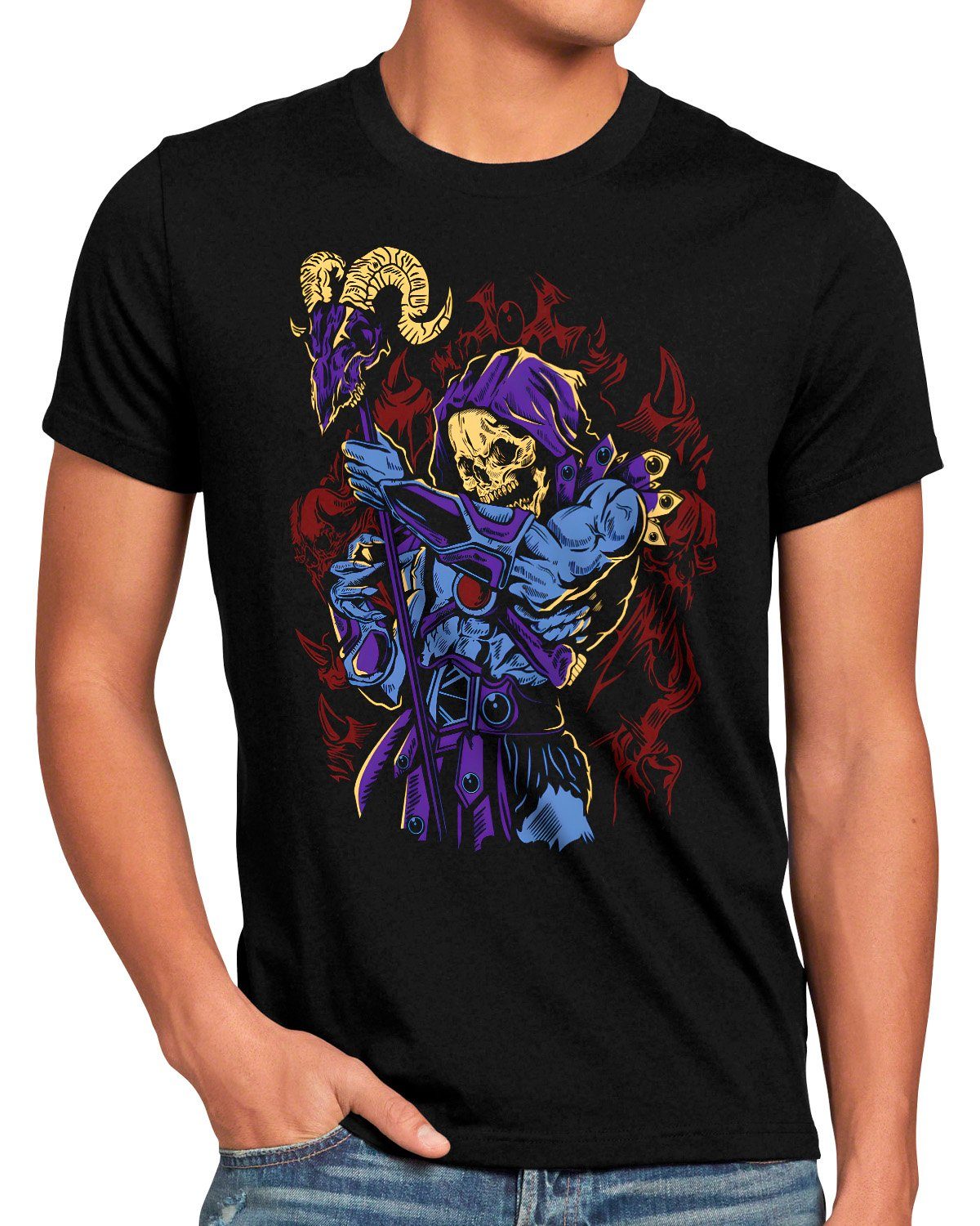 style3 Print-Shirt of T-Shirt Rock masters the universe Skeleton he-man skeletor Herren