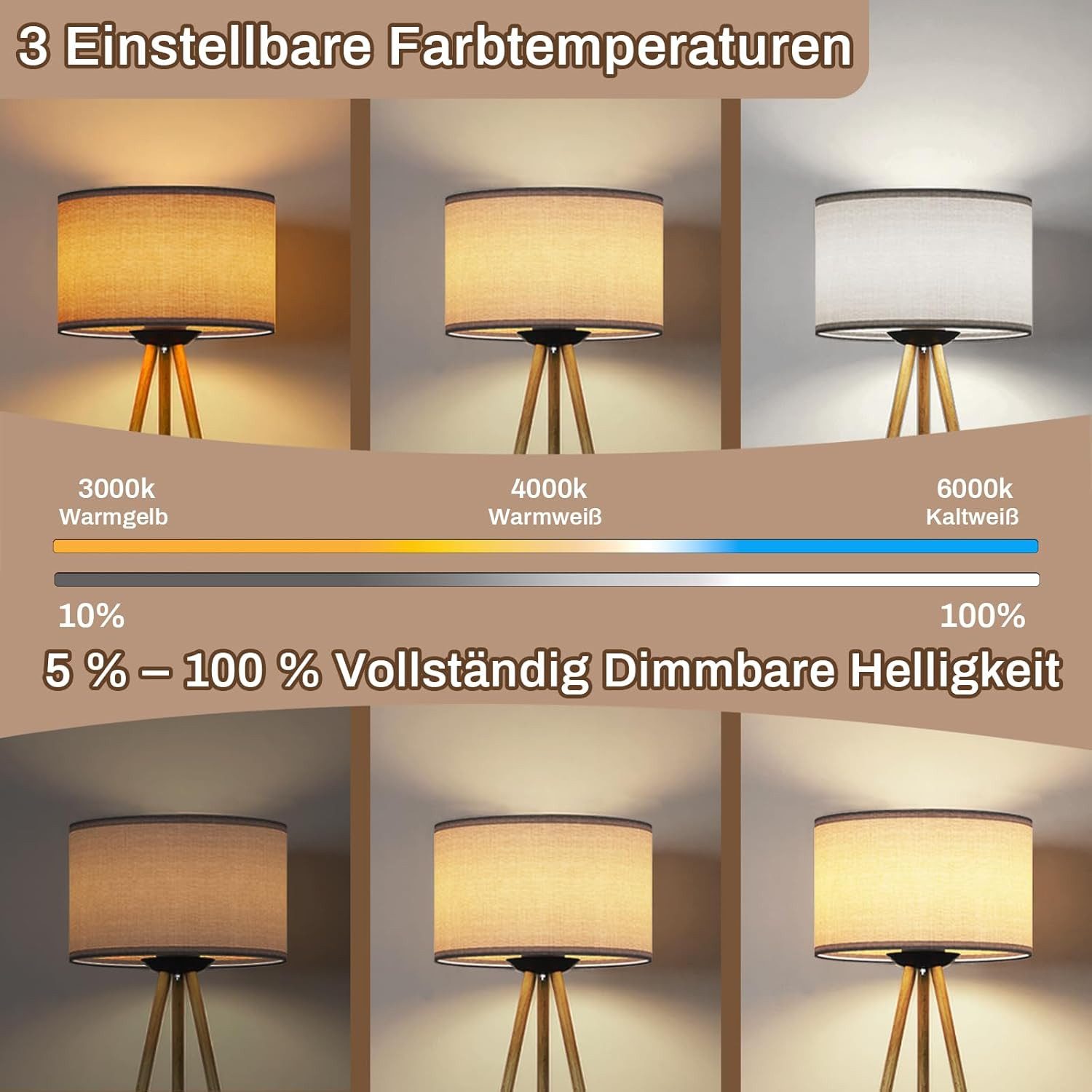 TLGREEN Stehlampe Dimmbar mit Fernbedienung & Ablage, 3 Farbtemperaturen, T günstig online kaufen