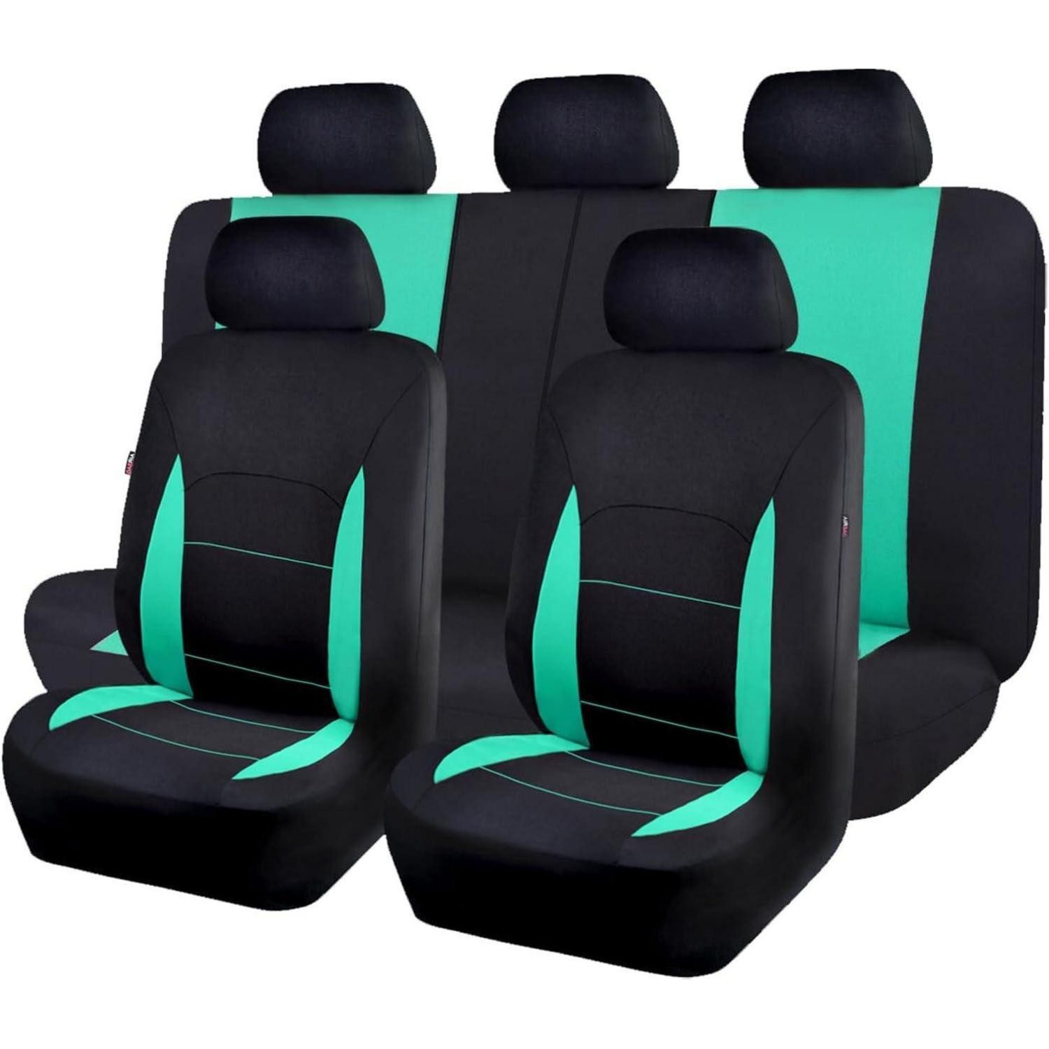 LuxusKollektion Autositzbezug Sitzbezüge Auto Universal Mintgrün Schwarz Set