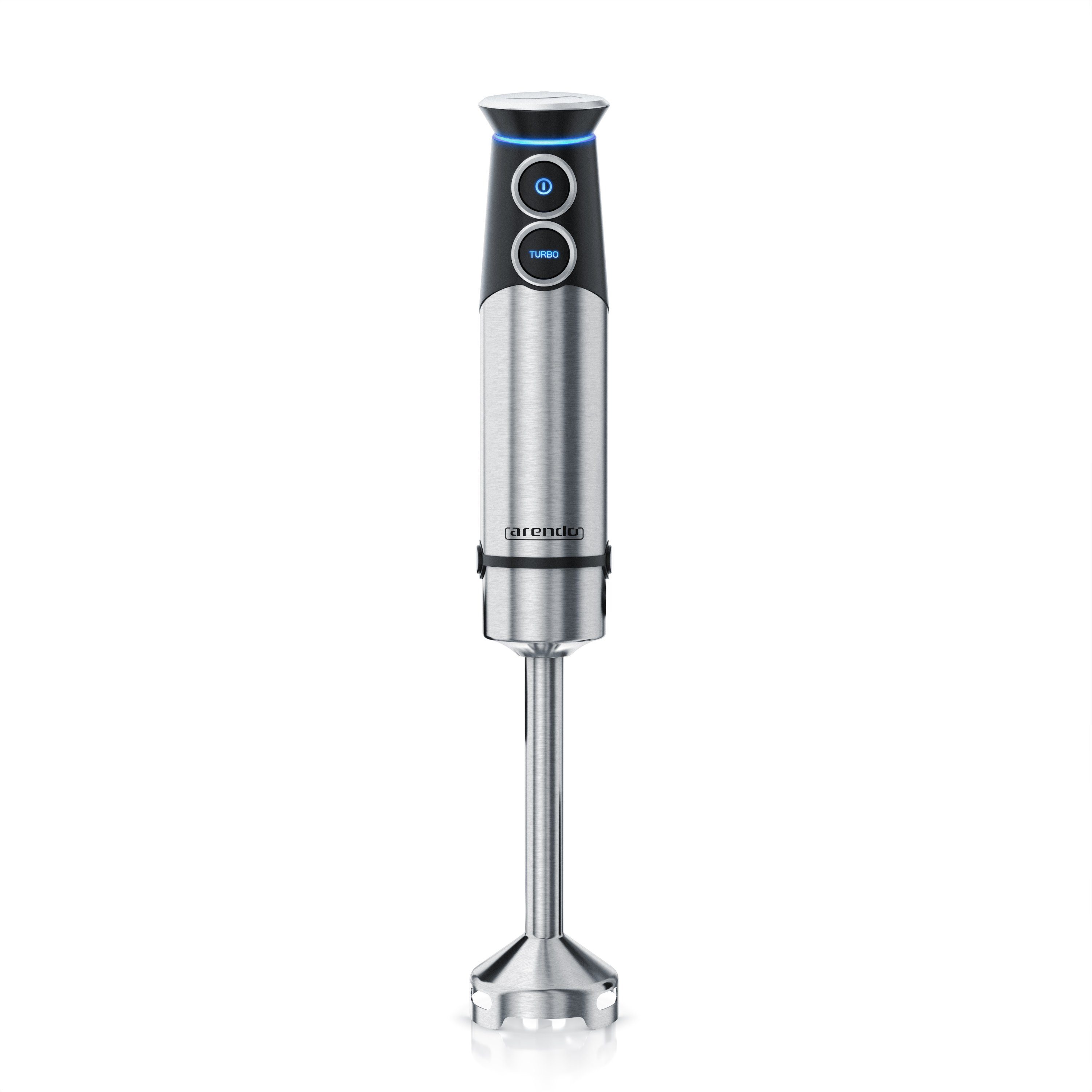 Arendo Stabmixer Edelstahl Pürierstab, Handmixer, stufenlose Regelung, silber, 1500 W, 2 Geschwindigkeitsstufen, 4-Klingen, einfache Reinigung, DC Motor