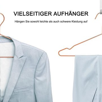 HAUSS SPLOE Kleiderbügel Kleiderbügel 10 Kleiderbügel in Kupfer, (mit Rutschfester Nut, 10-tlg), für Anzug T-Shirt Jacke Hosen und Hemden