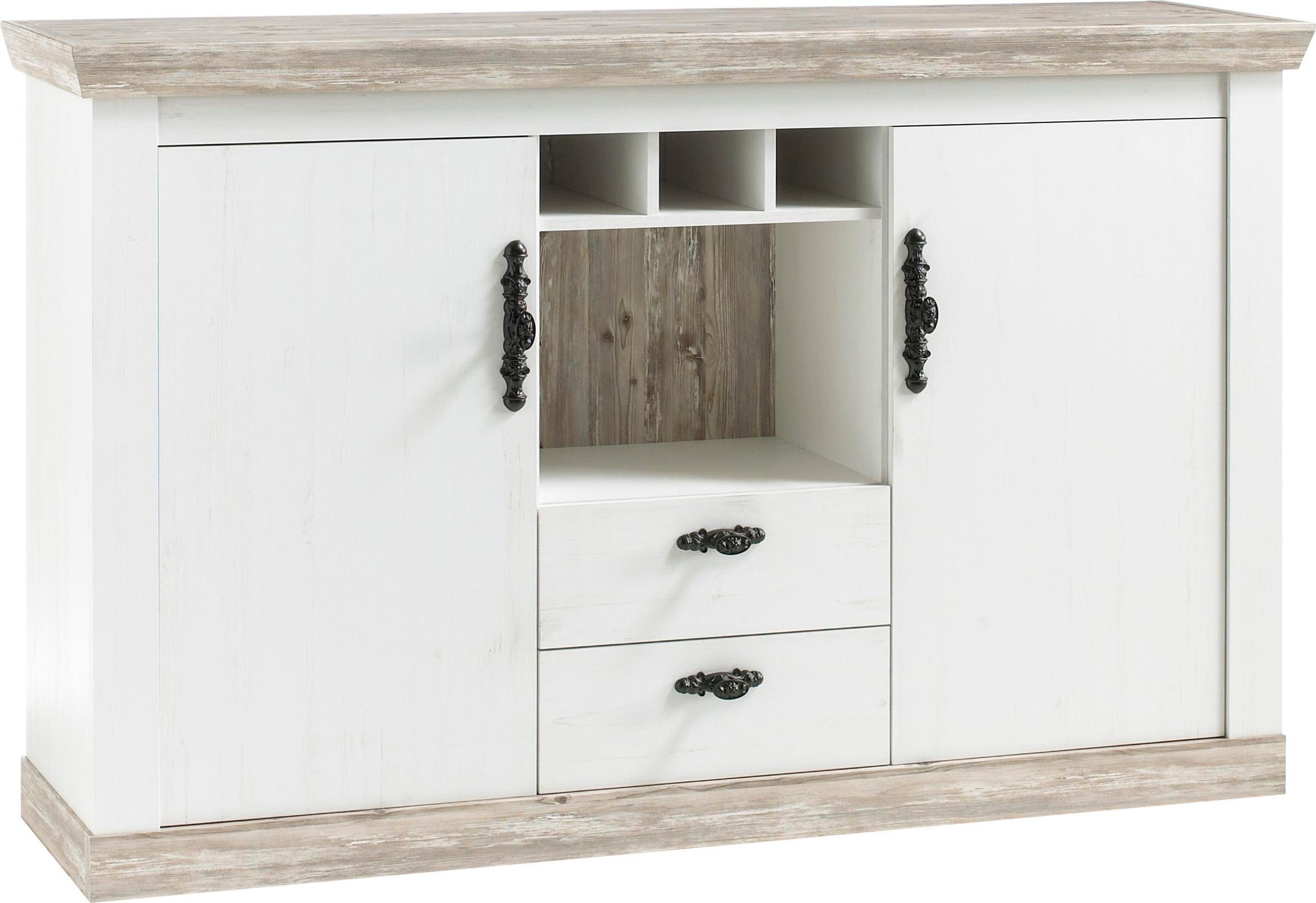 Home affaire Sideboard Florenz, im romantischen Landhaus-Look, Breite 168 cm