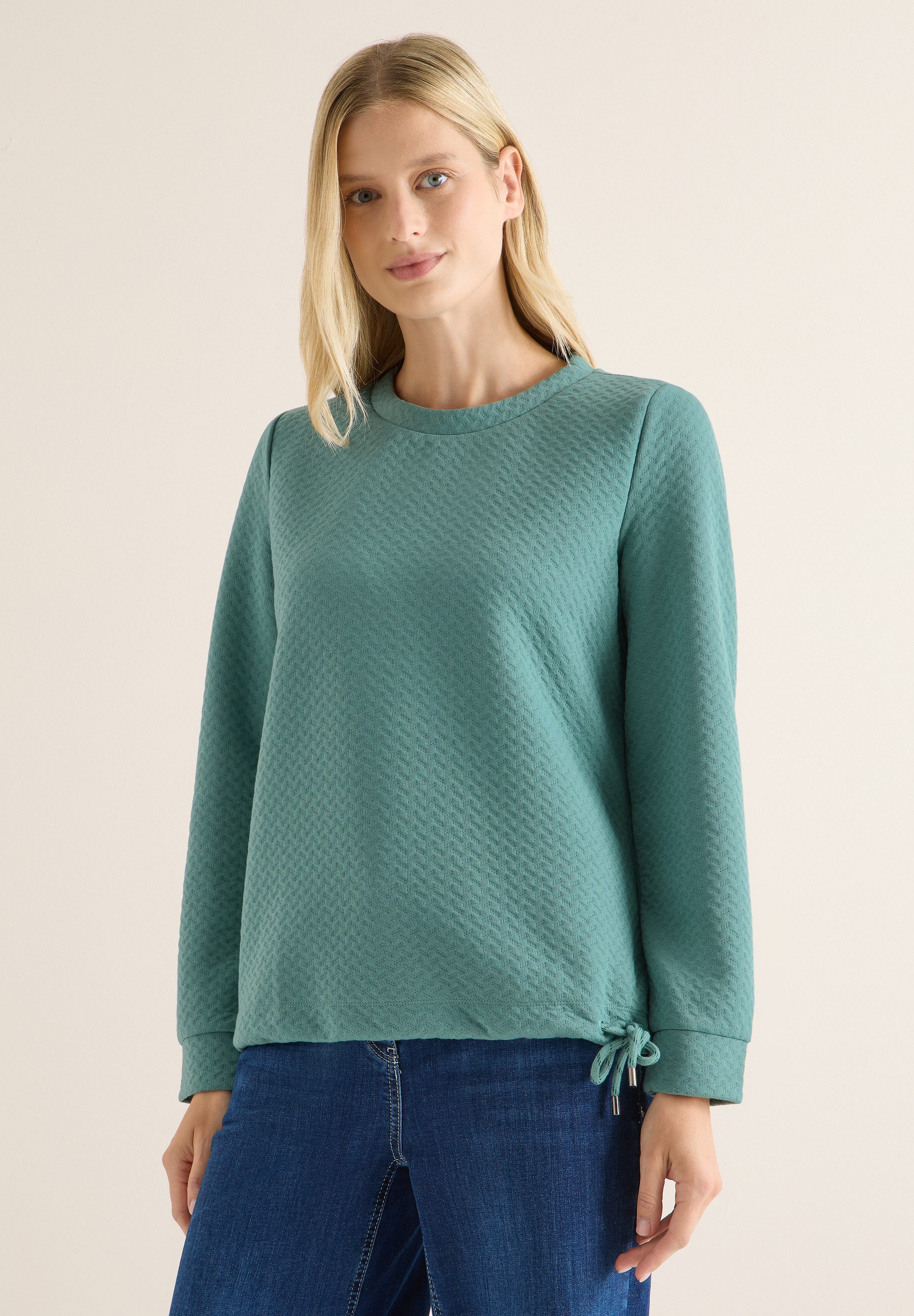 CECIL Sweatshirt mit Tunnelzug am Saum