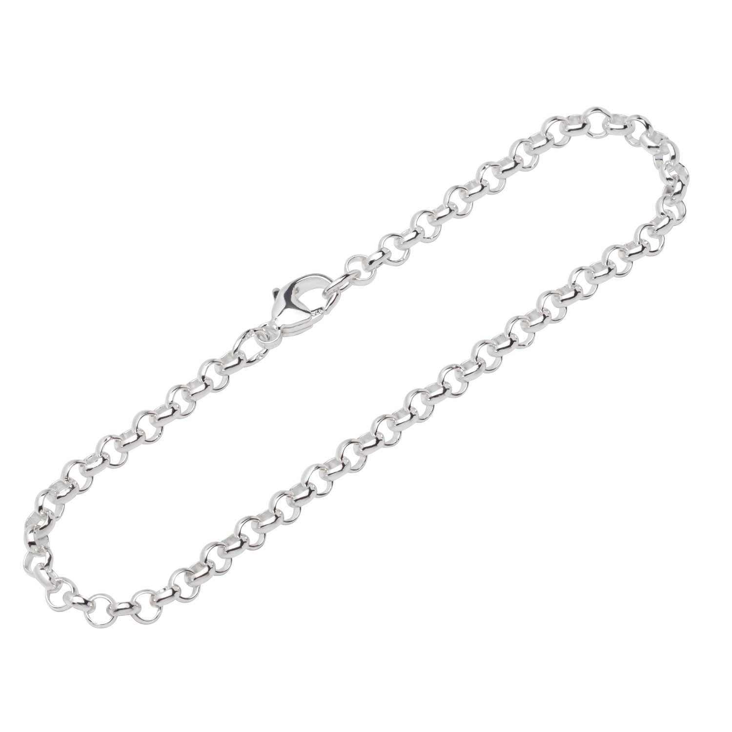 Silberarmband 925 Silber 20cm Erbskette rund weit Damen 12247