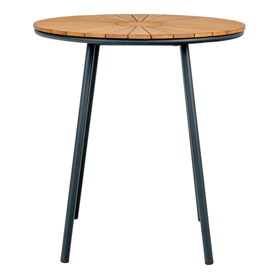 House Nordic Bistrotisch Cleveland Cafetisch Ø70cm Garten Teak,schwarz.