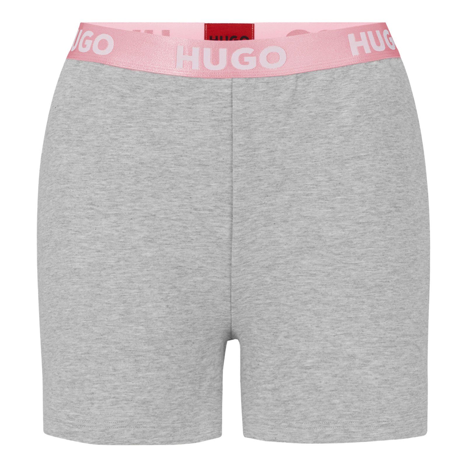 Sporty HUGO Shorts 035 grey mit Shorts Bund Marken-Logos mit Logo sichtbarem