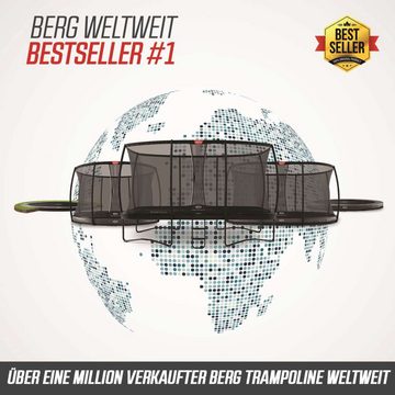 Berg Gartentrampolin BERG Trampolin rund Elite Regular 430 Grau Levels + Safety Net DLX XL
