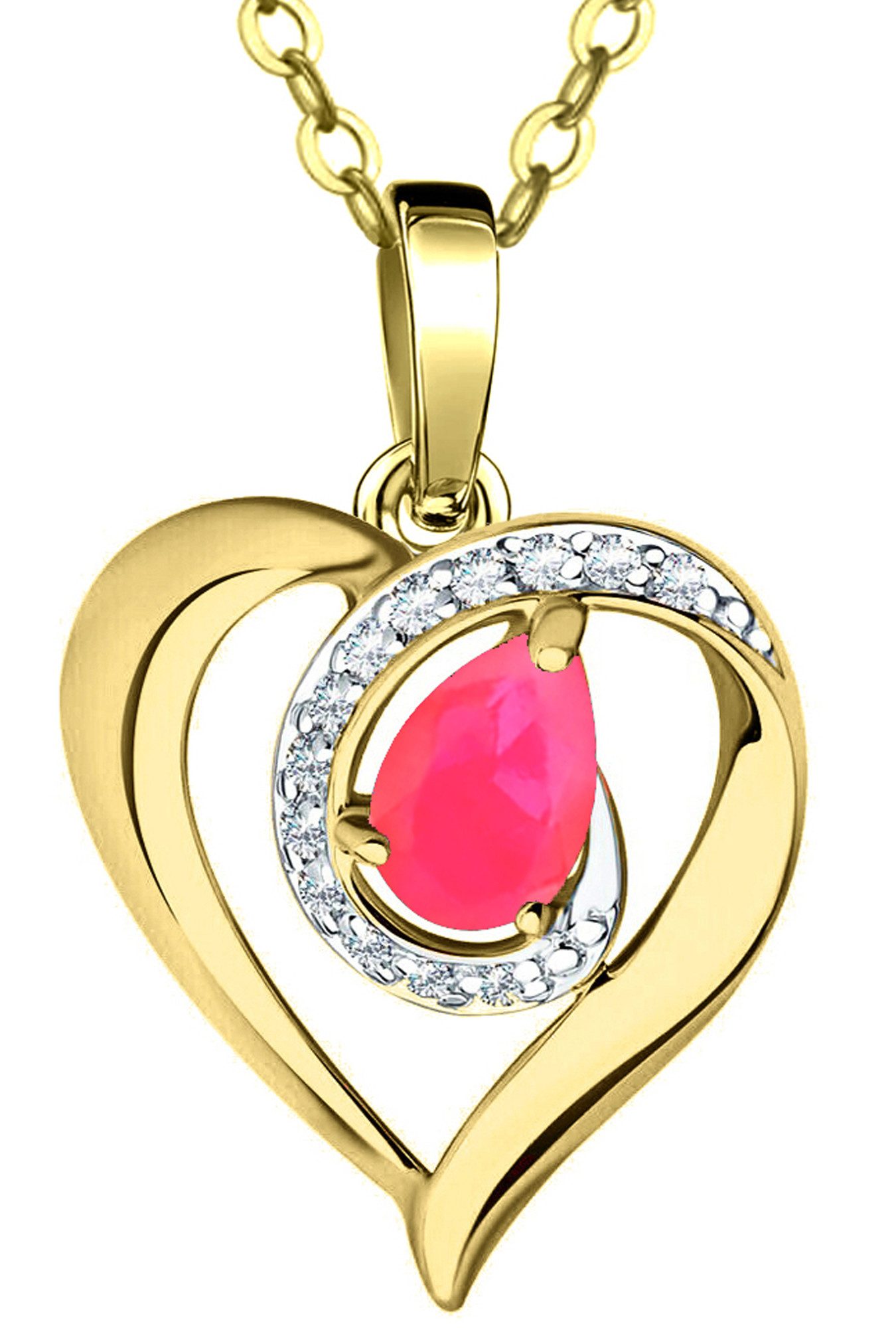 Limana Herzkette echter Opal pink 925 Silber Halskette gold Kette vergoldet günstig online kaufen