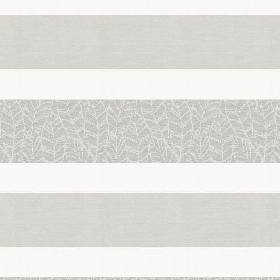 Vorhang Madeira, Multifunktionsband mit Blattmotiven (1 for you!, grau/creme/weiß Neutex St), blickdicht, Querstreifen