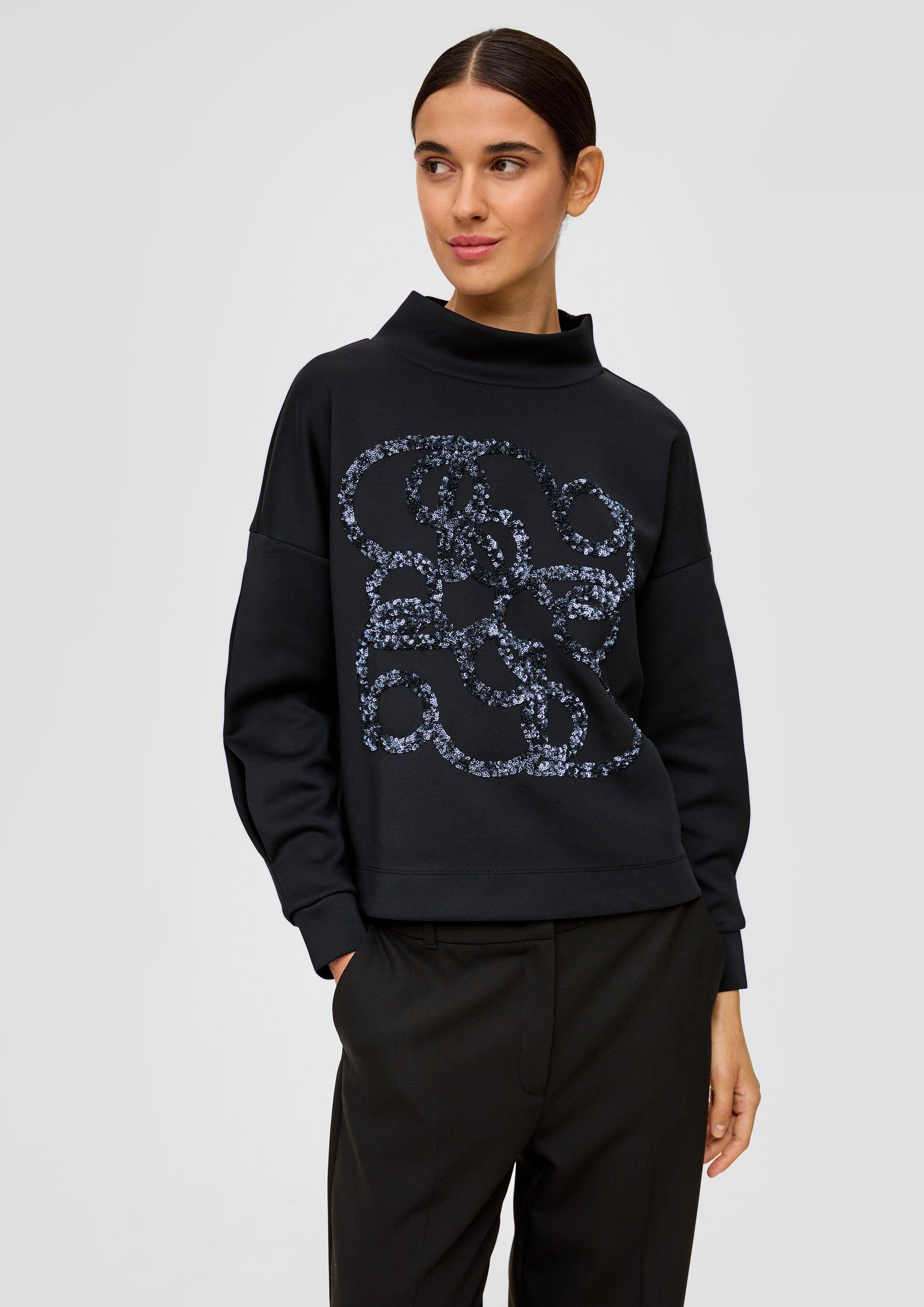 s.Oliver BLACK LABEL Sweatshirt Sweatshirt mit Pailletten-Artwork Pailletten | Sweatshirts