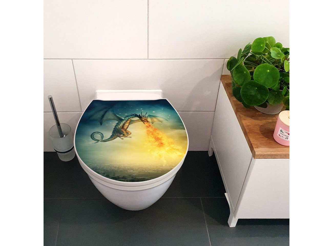 Thumbnail - banjado WC-Sitz Motiv Drachen (umweltfreundliches Material & Take-Off Technologie, Softclose Absenkautomatik), 45 x 38,4...