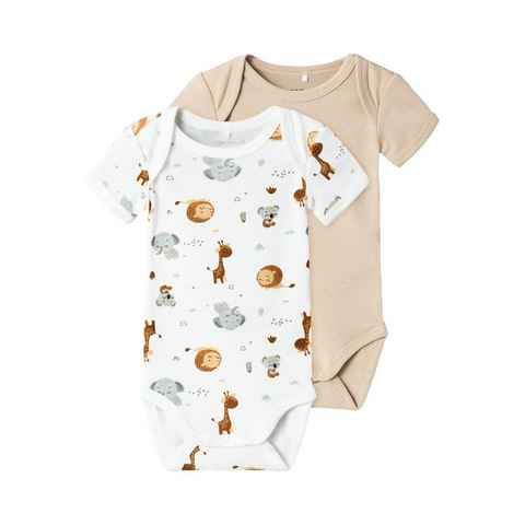 Name It Body NBNBODY 2P SS BEIGE ANIMAL NOOS (Packung, 2-tlg)