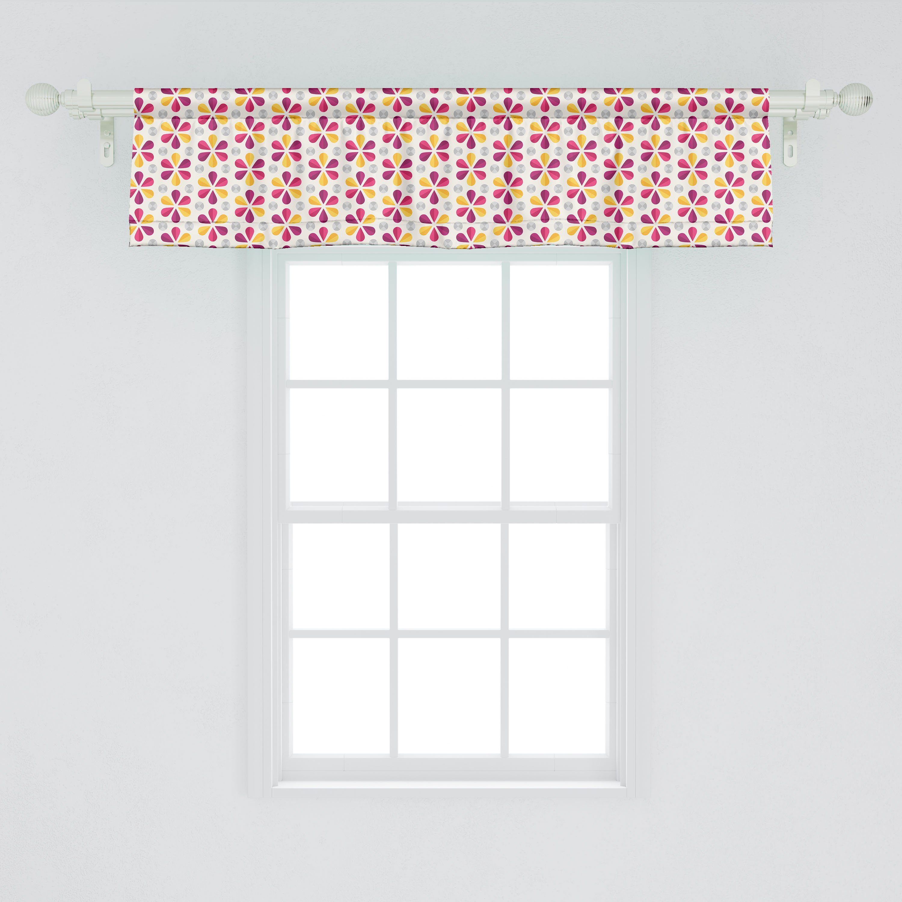 Scheibengardine Vorhang Volant für Abstrakt Microfaser, Blumen mit Dekor Bunte Küche Stangentasche, Origami Schlafzimmer Abakuhaus