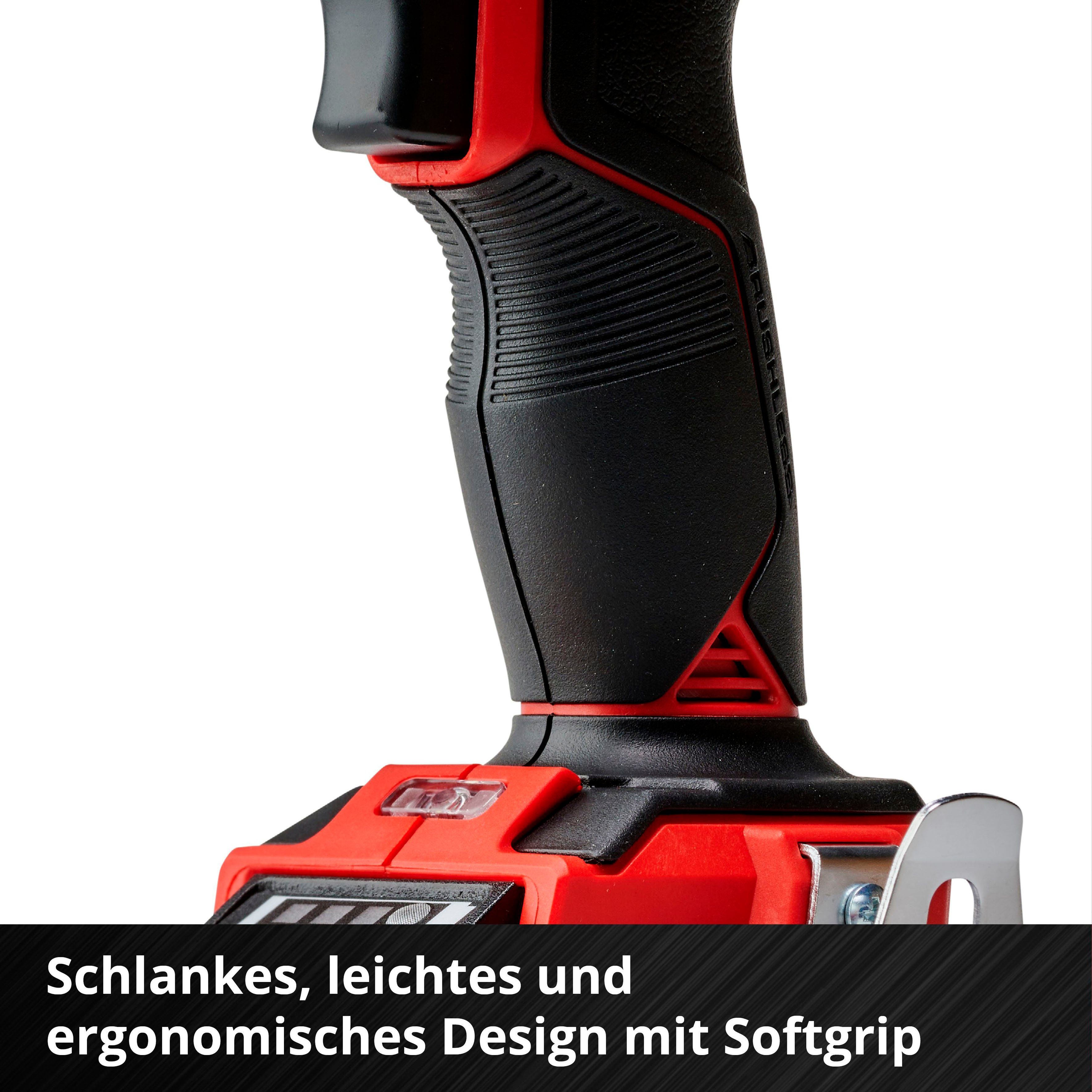 Einhell Akku-Bohrschrauber TE-CD 18/50 Li BL, Akkus 18V/2,0Ah mit und Ladegerät 2