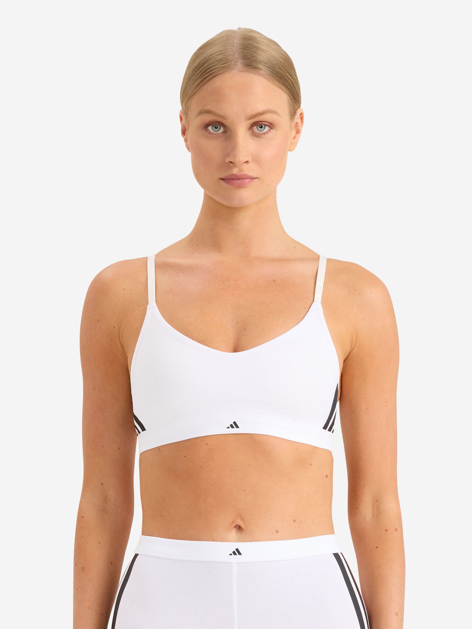 adidas Sportswear Bralette Sport Active Essentials Cotton 3 Stripes Soft‑BH, Spitzen‑Bralette, BH ohne Bügel