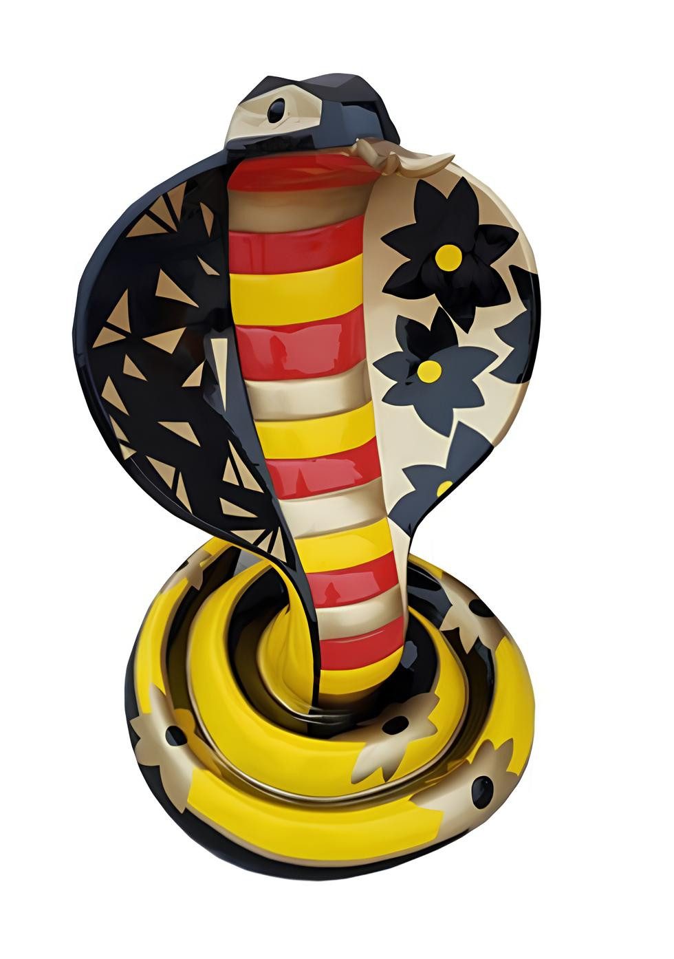 Xlmoebel Gartenfigur Cobra Skulptur aus Kunststoff in mehrfarbig für Innen und Außen, (Cobra Skulptur aus Kunststoff), Made in Europa