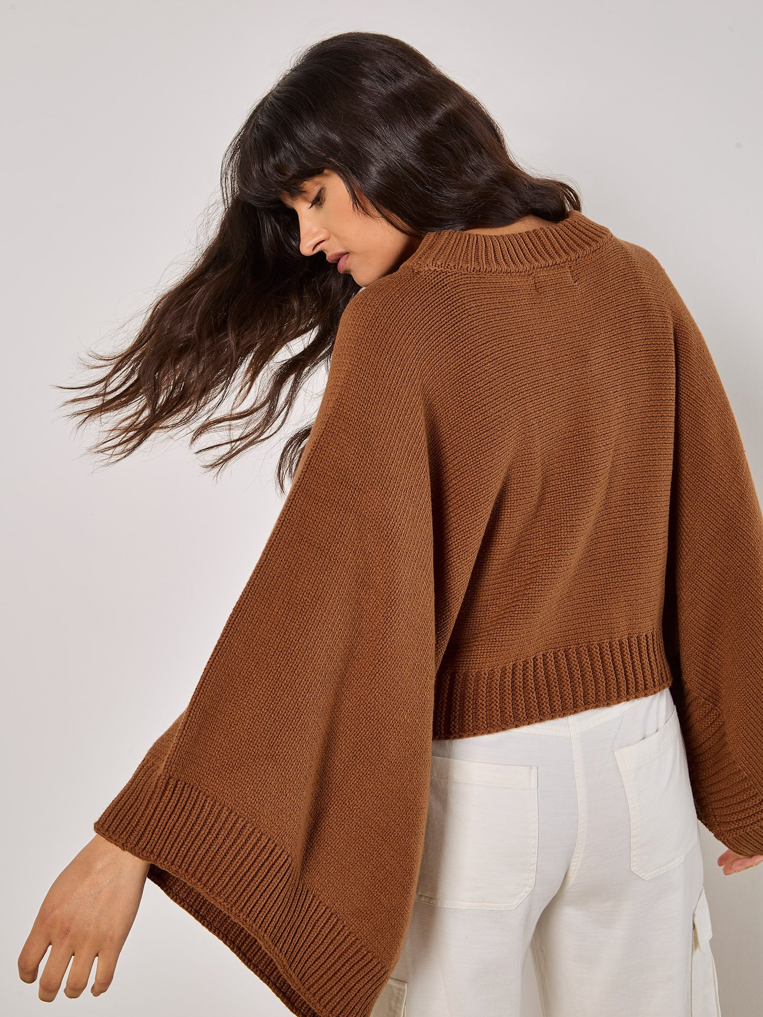 Apricot Strickpullover Cape-Pullover, mit Stehkragen günstig online kaufen