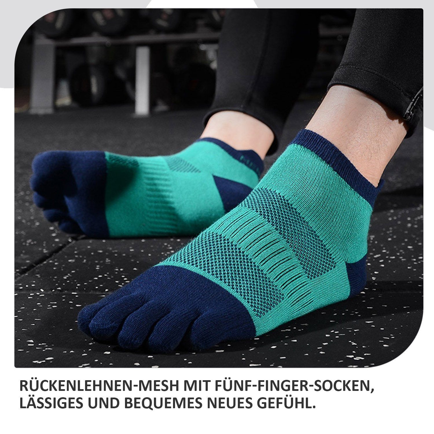 Grau 38-43 + 2 Daisred zehenfreie Toe Paw Paare Sportsocke Socken Grün Zehensocken