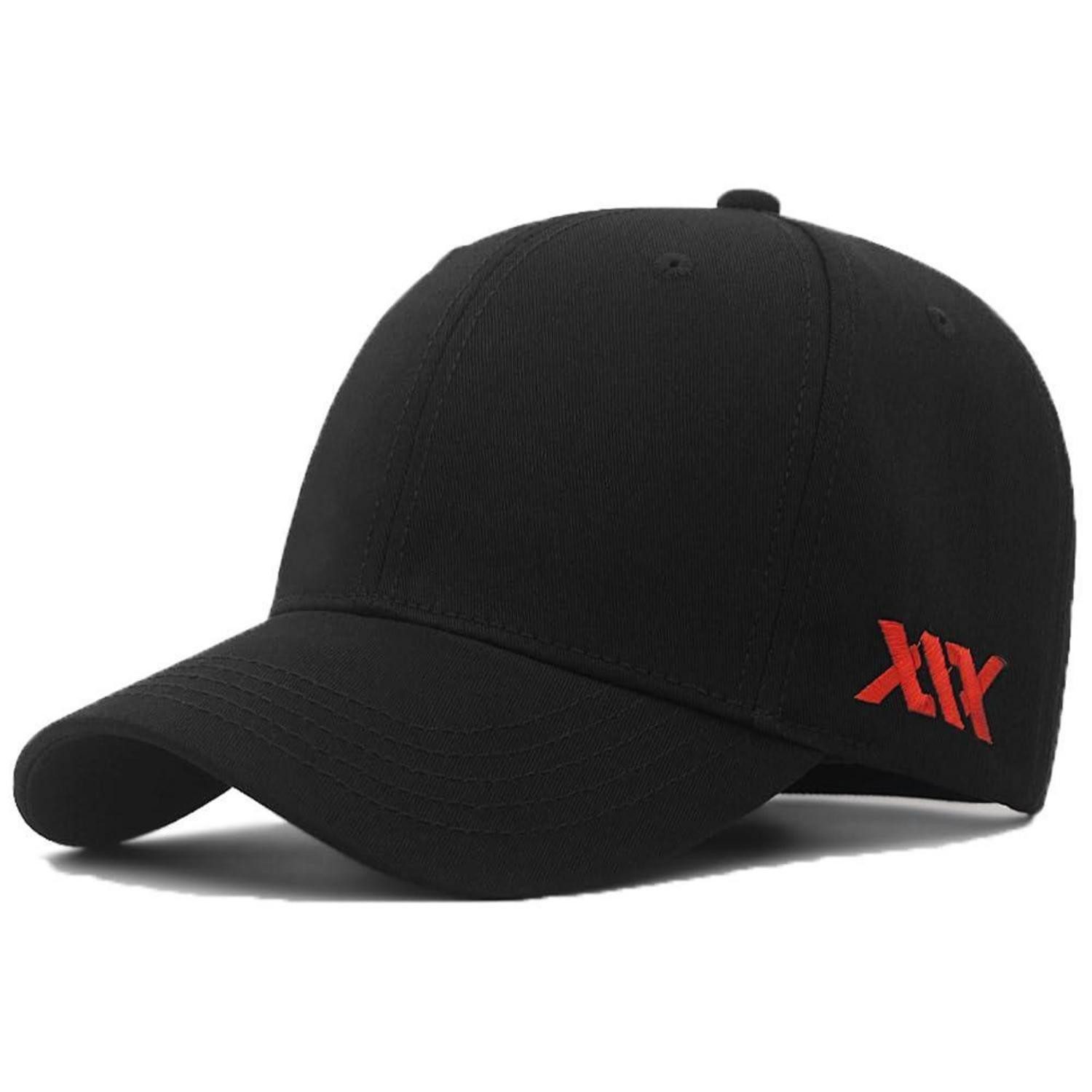 Baseball Cap Basecap Baumwolle Herren Damen Unisex Größenverstellbar XXL 1 Schwarz