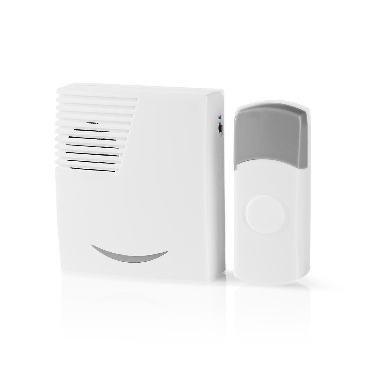 Nedis Smart Home Türklingel DOORB211WT (1-tlg., Batteriebetrieben, IP44, 300 m Reichweite, 36 Melodien, mobile Nutzung)