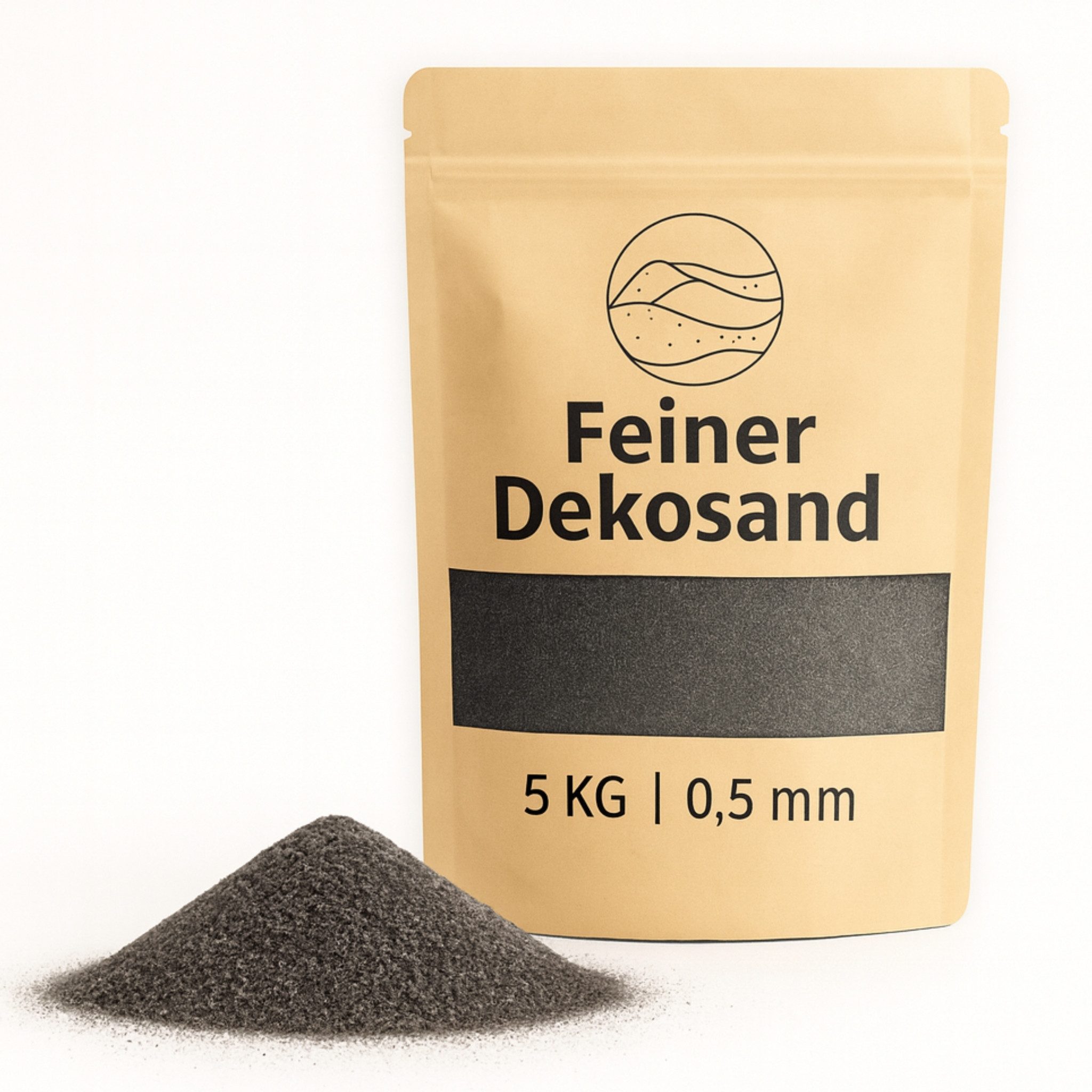 matches21 HOME & HOBBY Dekosand Deko-Sand grau 5 kg für Vasen, Gläser & Streudeko (1-St), Bunter Farbsand als feiner Deko- & Bastelsand